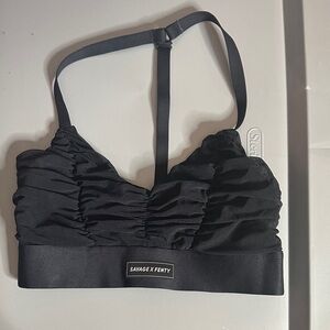 Savage X Fenty Black Ruched Bralette